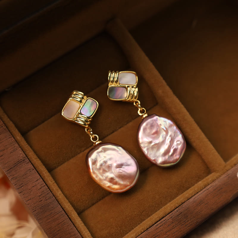 Boucles d'oreilles pendantes en argent sterling 925 avec perles baroques pour un équilibre parfait