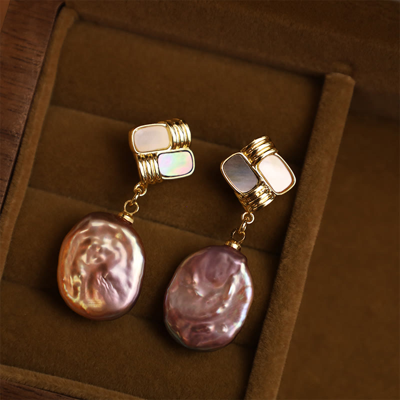 Boucles d'oreilles pendantes en argent sterling 925 avec perles baroques pour un équilibre parfait