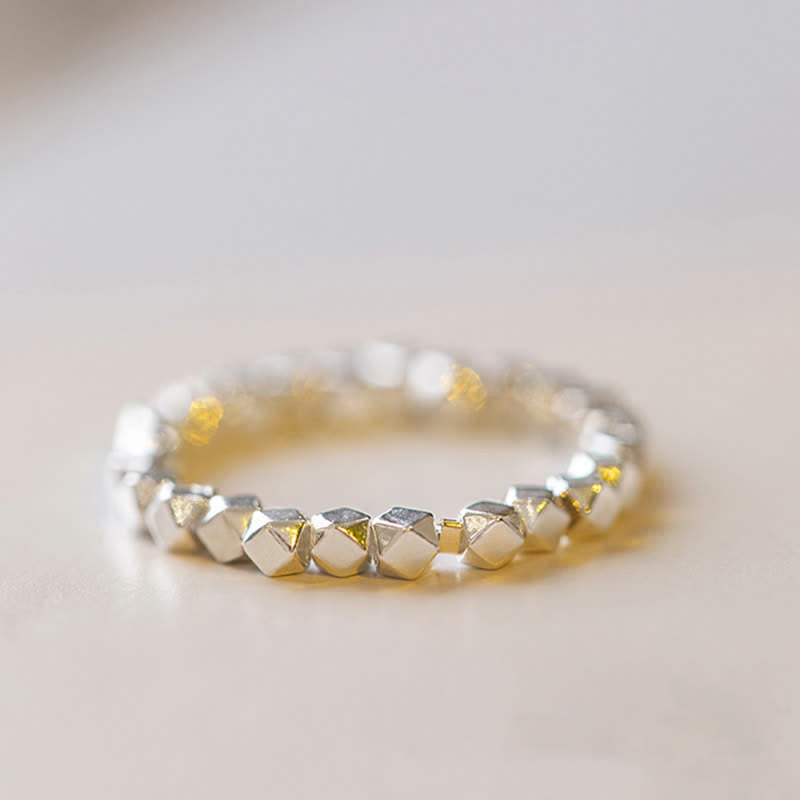 Bague de bénédiction en argent sterling 925 avec perles pour une protection spirituelle