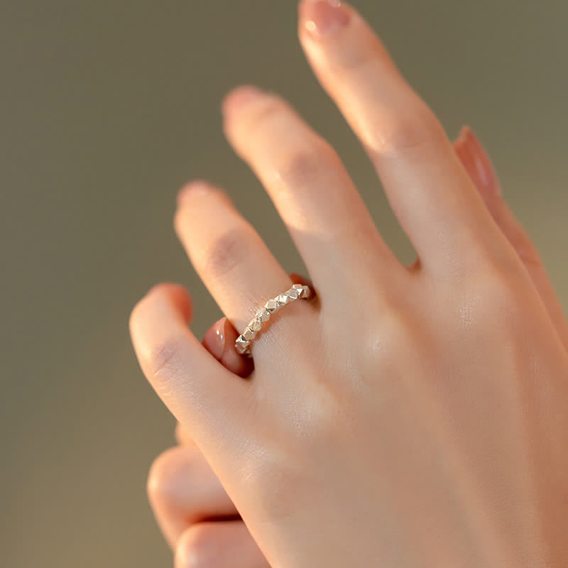 Bague de bénédiction en argent sterling 925 avec perles pour une protection spirituelle
