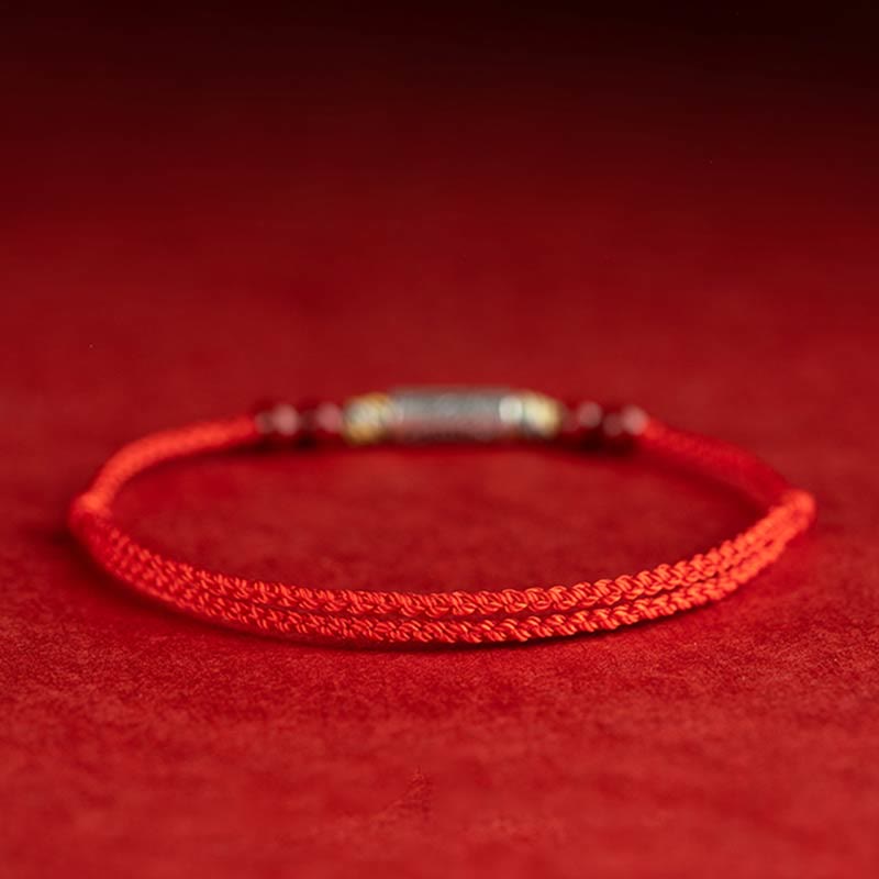 Bracelet tressé en argent sterling 925 avec motif poisson koï pour la richesse et la chance
