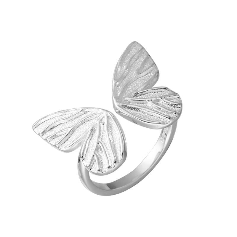 Bague spirituelle en argent sterling 925 avec papillon, amour, liberté