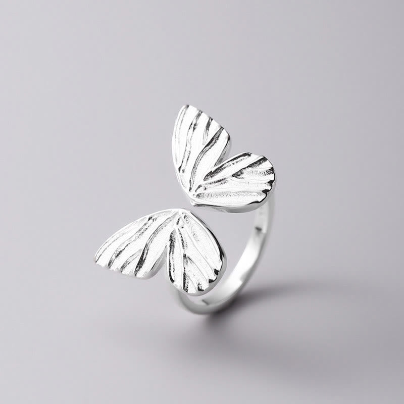 Bague spirituelle en argent sterling 925 avec papillon, amour, liberté
