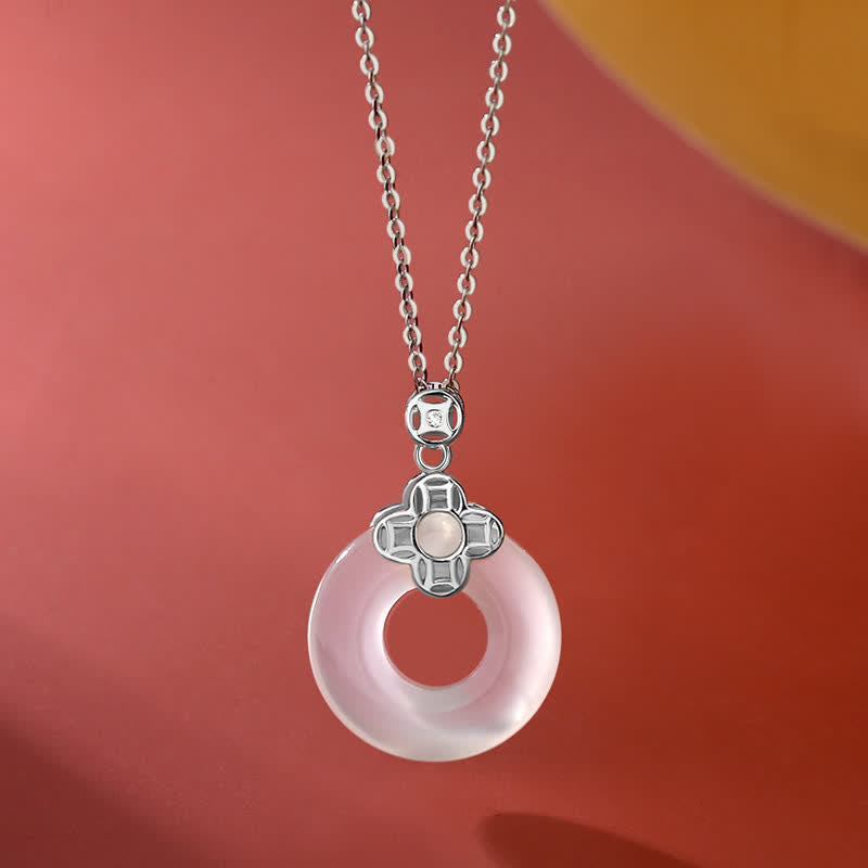 Collier avec boucle de paix en argent sterling 925 et calcédoine