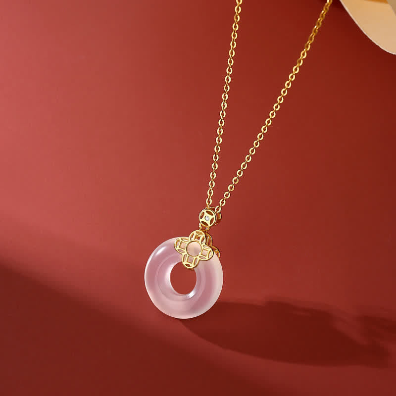 Collier avec boucle de paix en argent sterling 925 et calcédoine