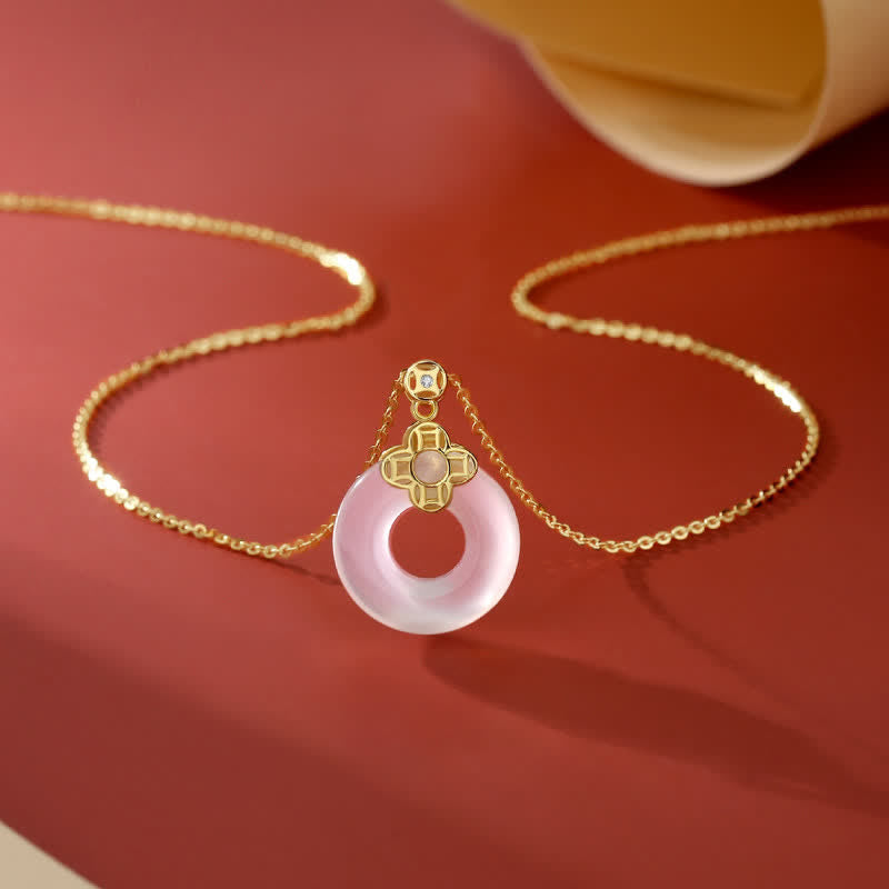 Collier avec boucle de paix en argent sterling 925 et calcédoine