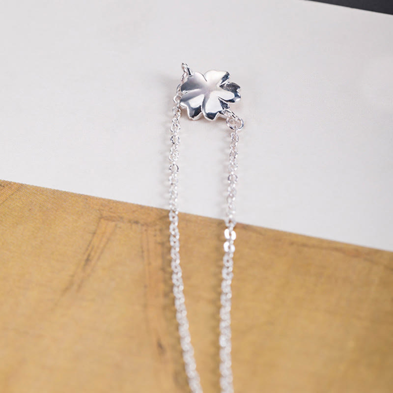 Bracelet spirituel en argent sterling 925 avec bénédiction en fleurs de cerisier