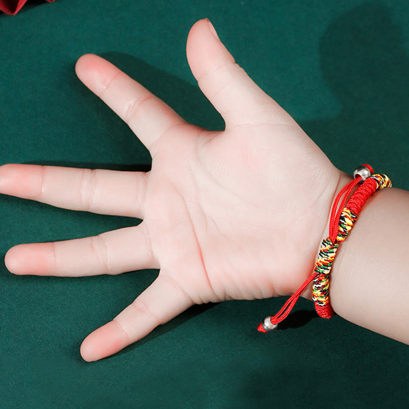 Bracelet de protection pour enfant en argent sterling 925 avec breloque cadenas chinois et cordon rouge