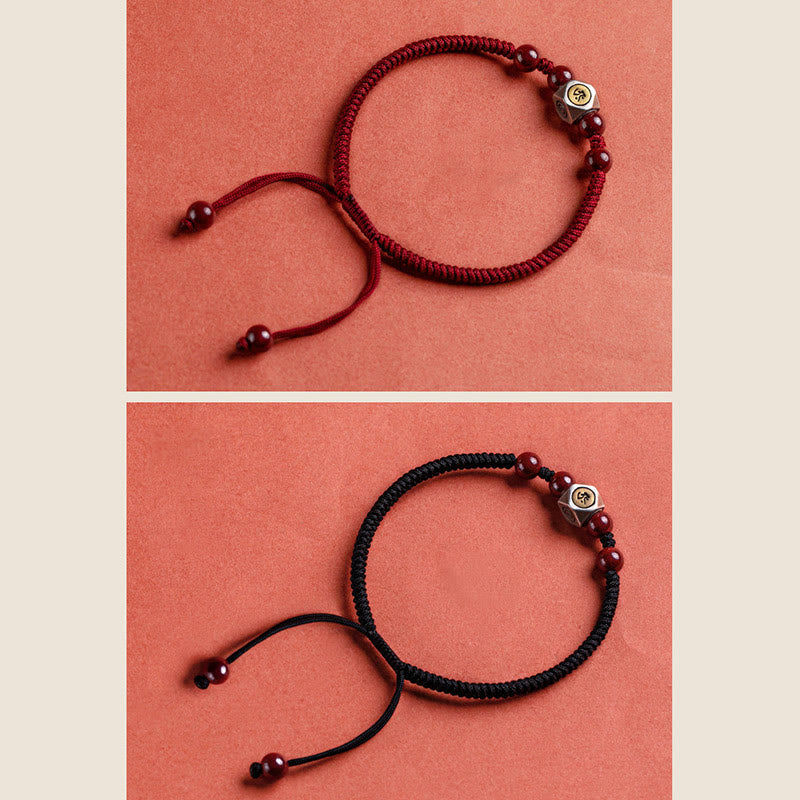 Bracelet Bouddha Calme en Argent Sterling 925 avec Signes du Zodiaque Chinois