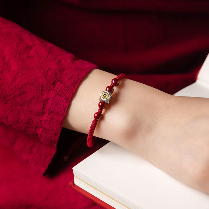 Bracelet Bouddha Calme en Argent Sterling 925 avec Signes du Zodiaque Chinois