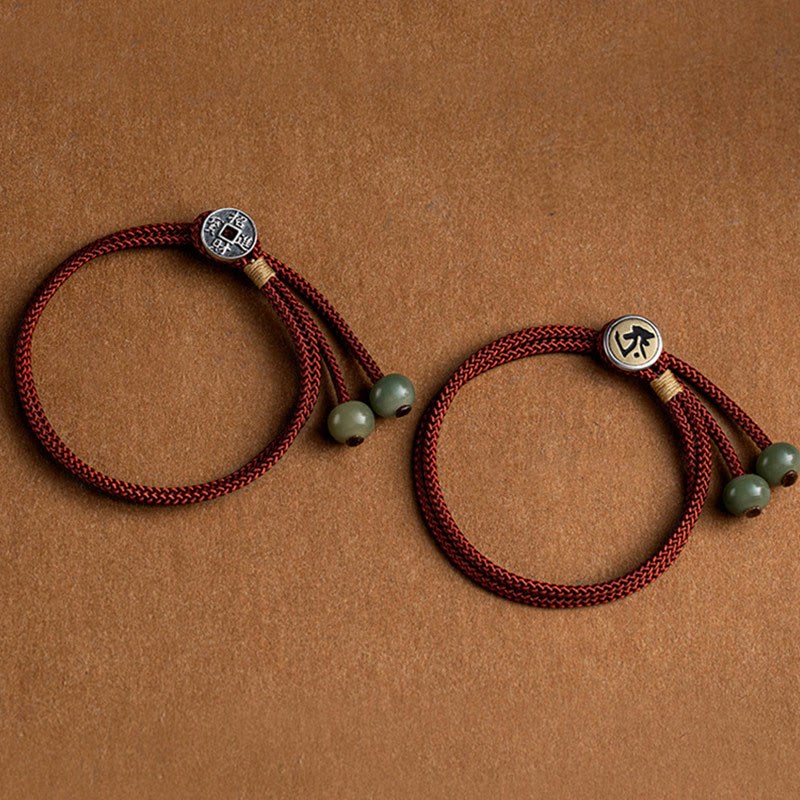Bracelet de protection du zodiaque chinois en argent sterling 925, cordon rouge