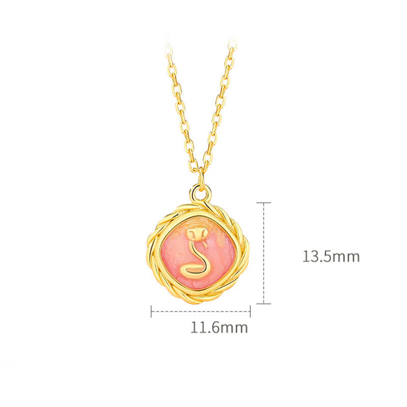 Collier et bracelet serpent en argent sterling 925 avec symbole du zodiaque chinois