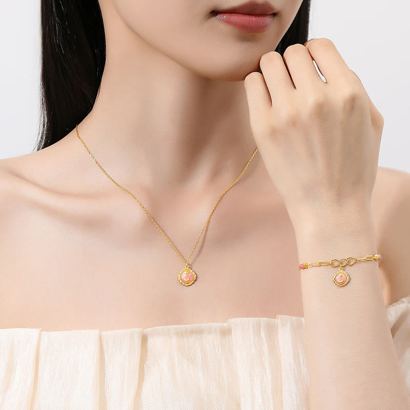 Collier et bracelet serpent en argent sterling 925 avec symbole du zodiaque chinois