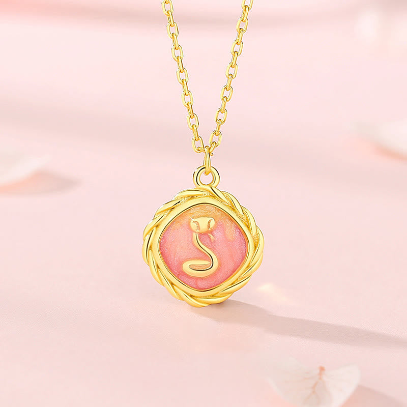 Collier et bracelet serpent en argent sterling 925 avec symbole du zodiaque chinois