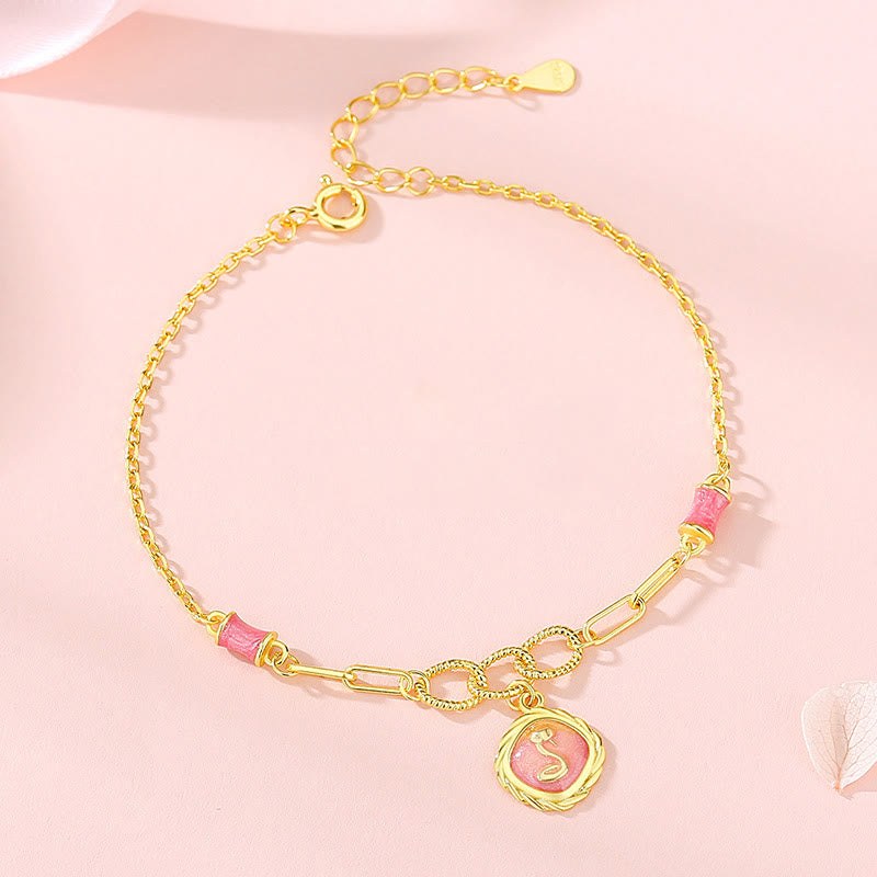 Collier et bracelet serpent en argent sterling 925 avec symbole du zodiaque chinois