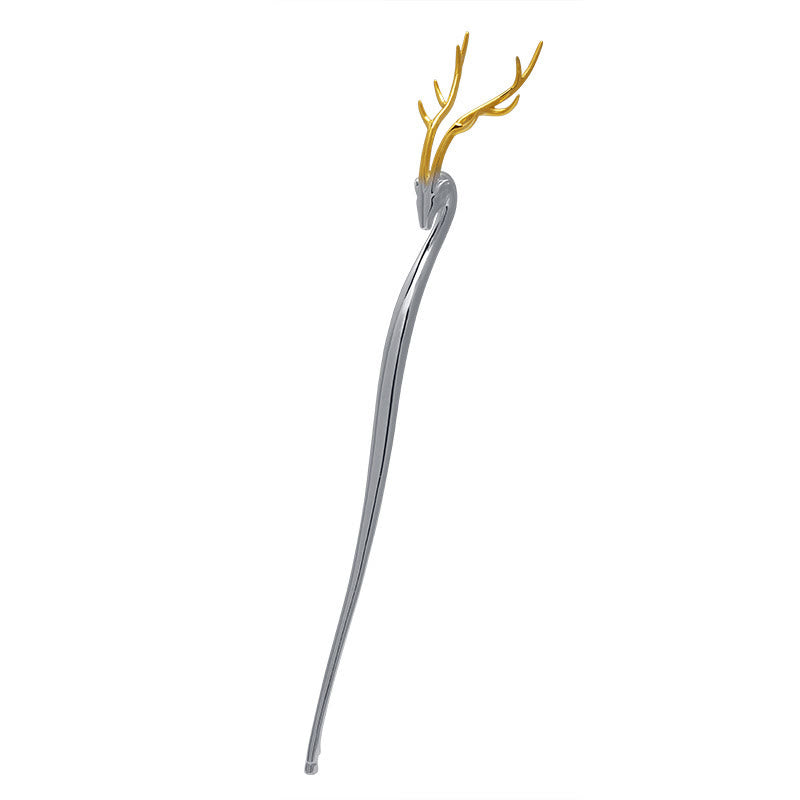 Épingle à cheveux de protection en bois de cerf en argent sterling 925