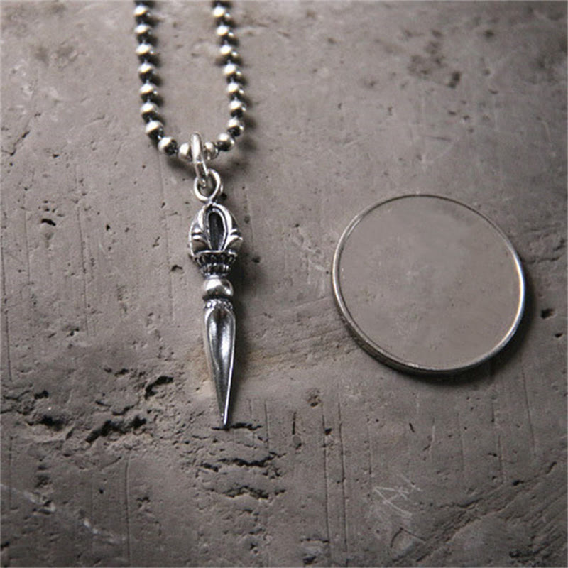 Collier de pouvoir spirituel Dorje Vajra en argent sterling 925