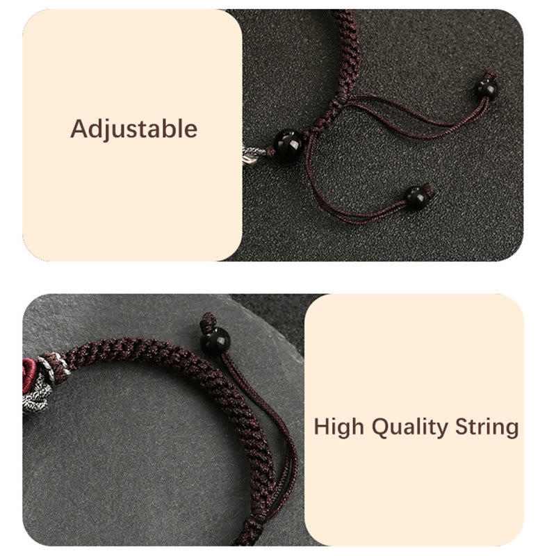 Bracelet dragon en argent sterling 925 avec symbole de succès propice