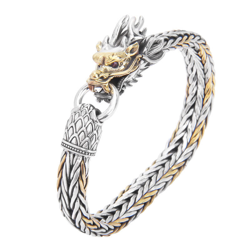 Bracelet dragon en argent sterling 925 pour la protection et la force