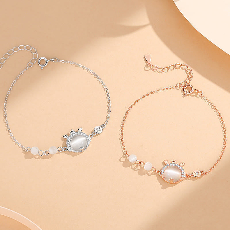 Bracelet de protection œil de chat dragon en argent sterling 925