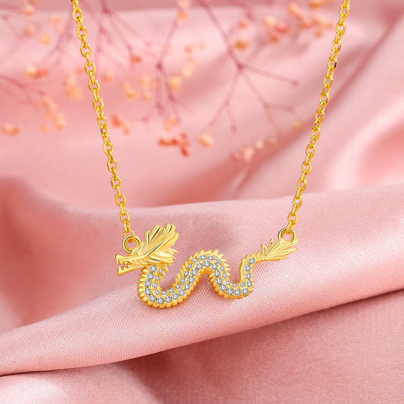 Collier dragon en argent sterling 925 pour la chance et la protection