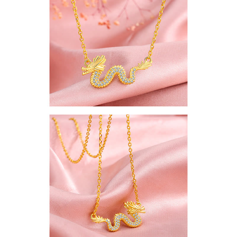 Collier dragon en argent sterling 925 pour la chance et la protection