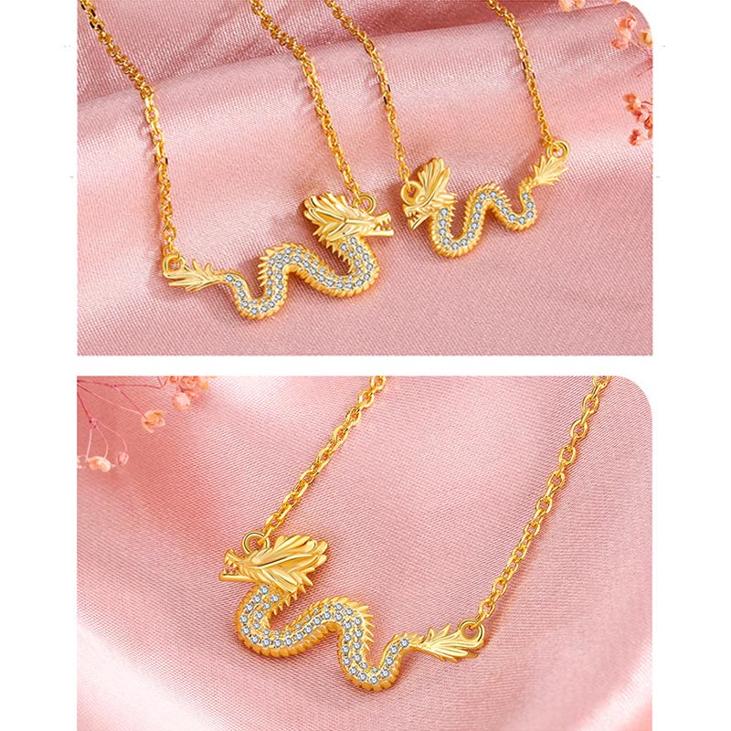 Collier dragon en argent sterling 925 pour la chance et la protection