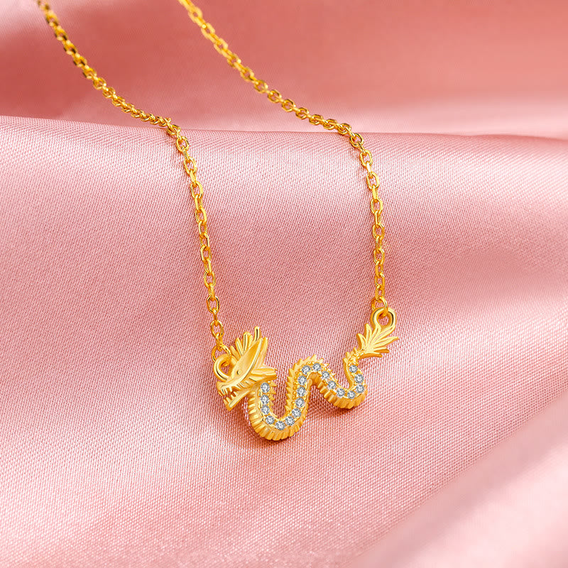 Collier dragon en argent sterling 925 pour la chance et la protection