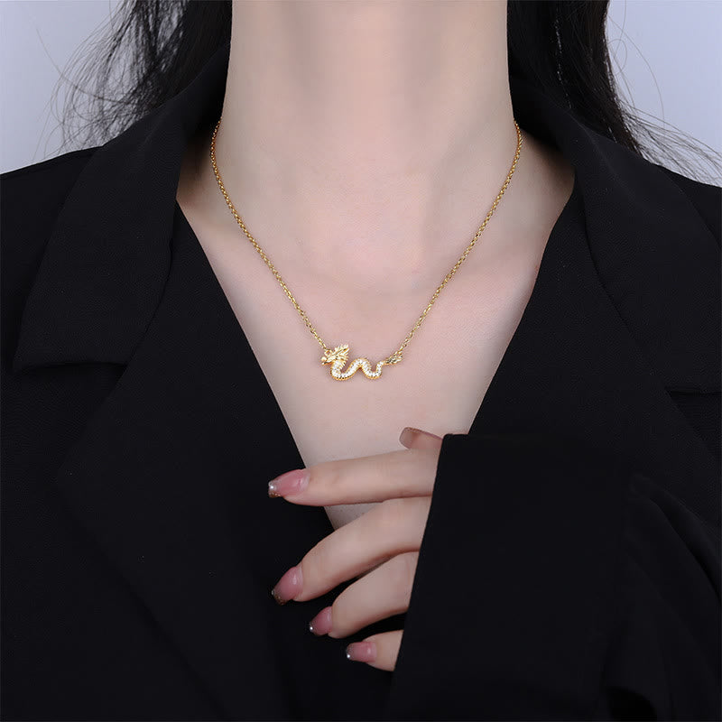 Collier dragon en argent sterling 925 pour la chance et la protection