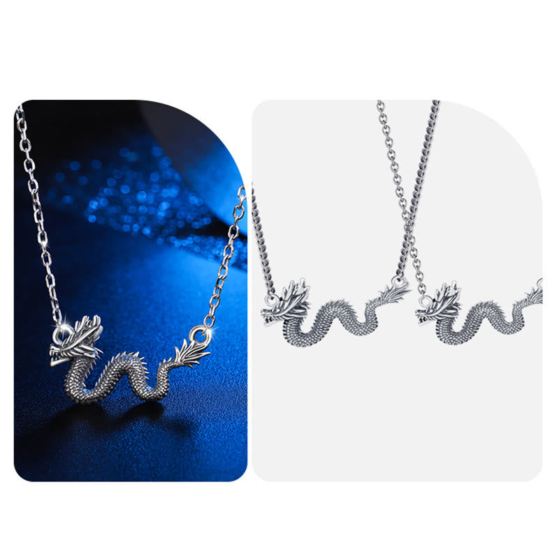 Collier dragon en argent sterling 925 | Protection et force