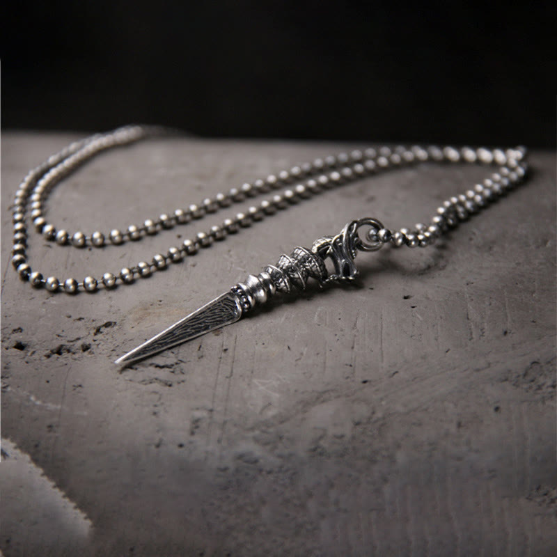 Collier de protection dragon en argent sterling 925 Dorje Vajra
