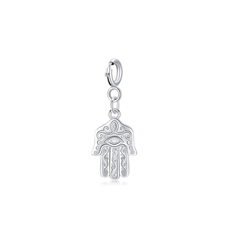 Collier pendentif Hamsa en argent sterling 925 pour la protection contre le mauvais œil