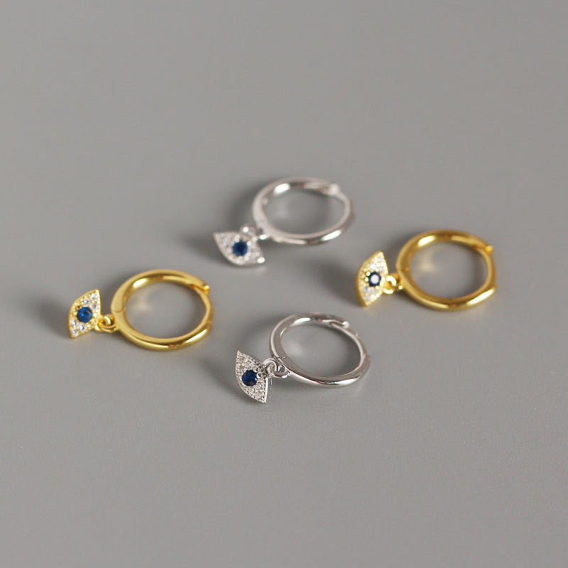 Boucles d'oreilles à tige en argent sterling 925 pour la protection contre le mauvais œil