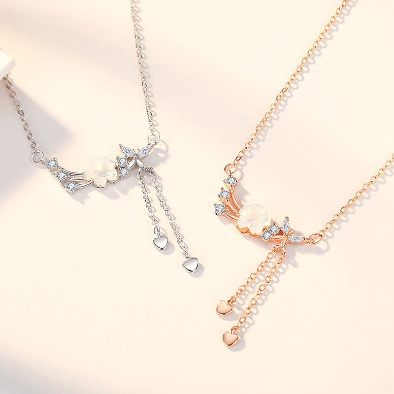 Ensemble de colliers en argent sterling 925 avec motif fleur et papillon