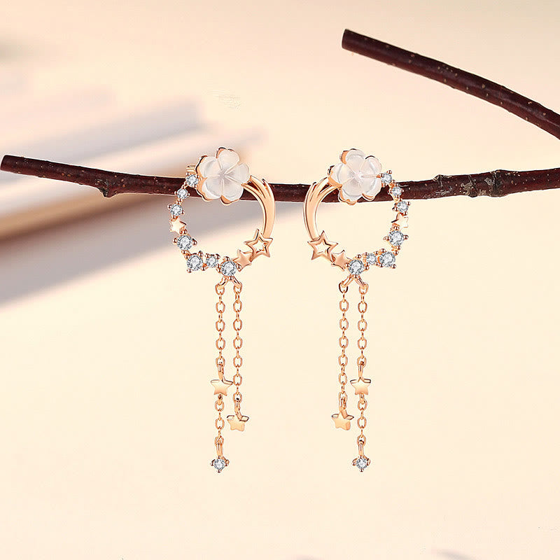 Ensemble de colliers en argent sterling 925 avec motif fleur et papillon