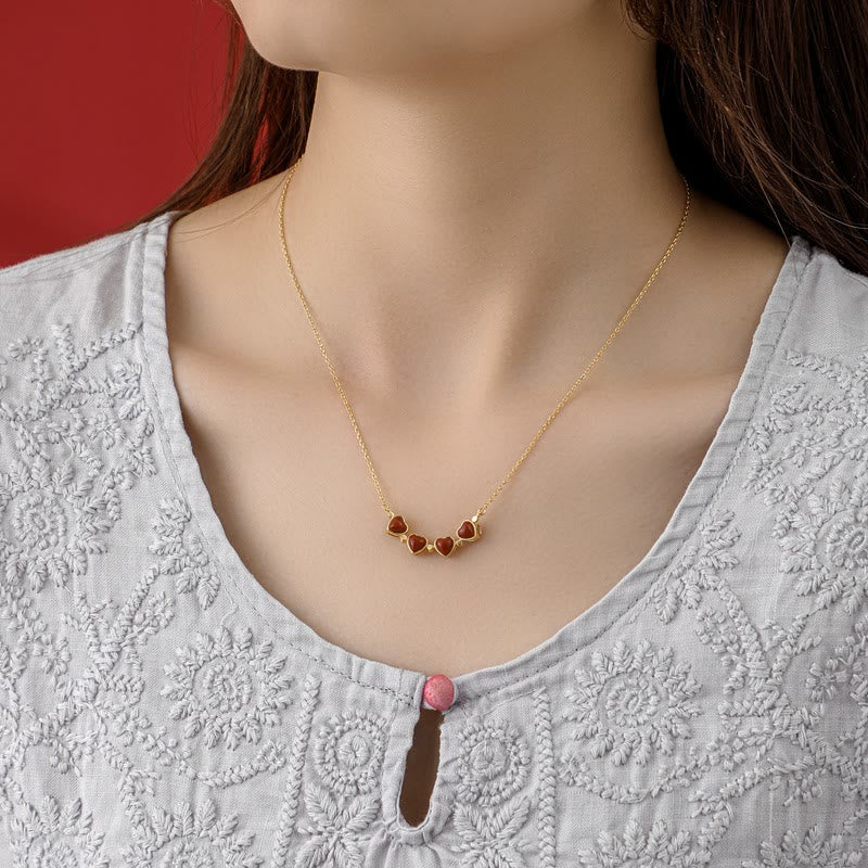 Collier en argent sterling 925 avec trèfle à quatre feuilles et jade pour l'abondance et la protection