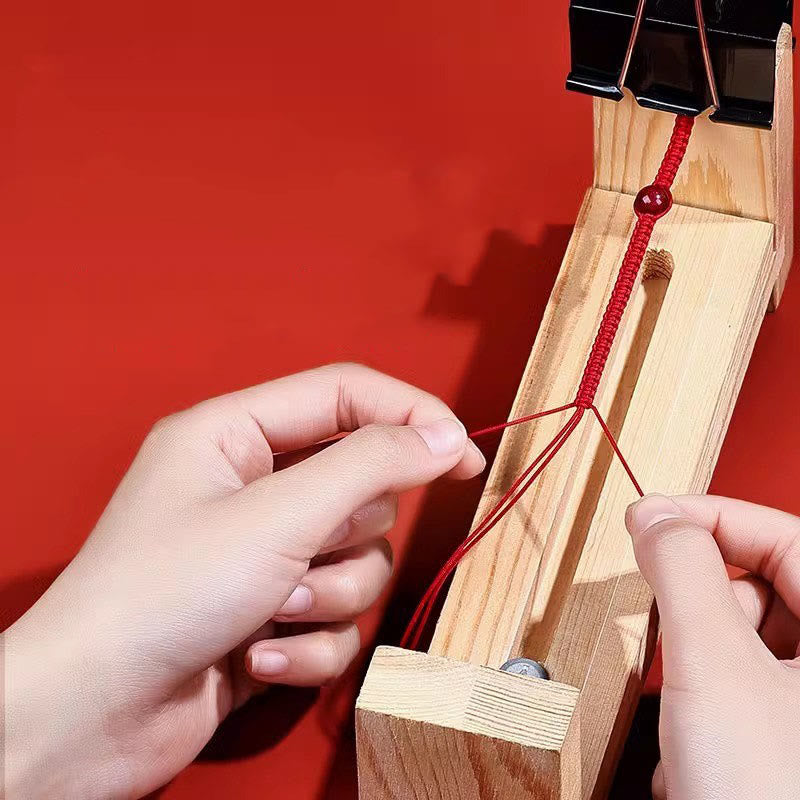 Bracelet porte-bonheur en argent sterling 925 avec cordon rouge et personnage Fu