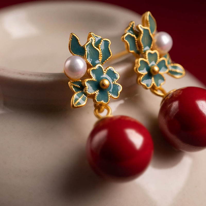 Ensemble de colliers de bénédiction en argent sterling 925, or, perles de cinabre