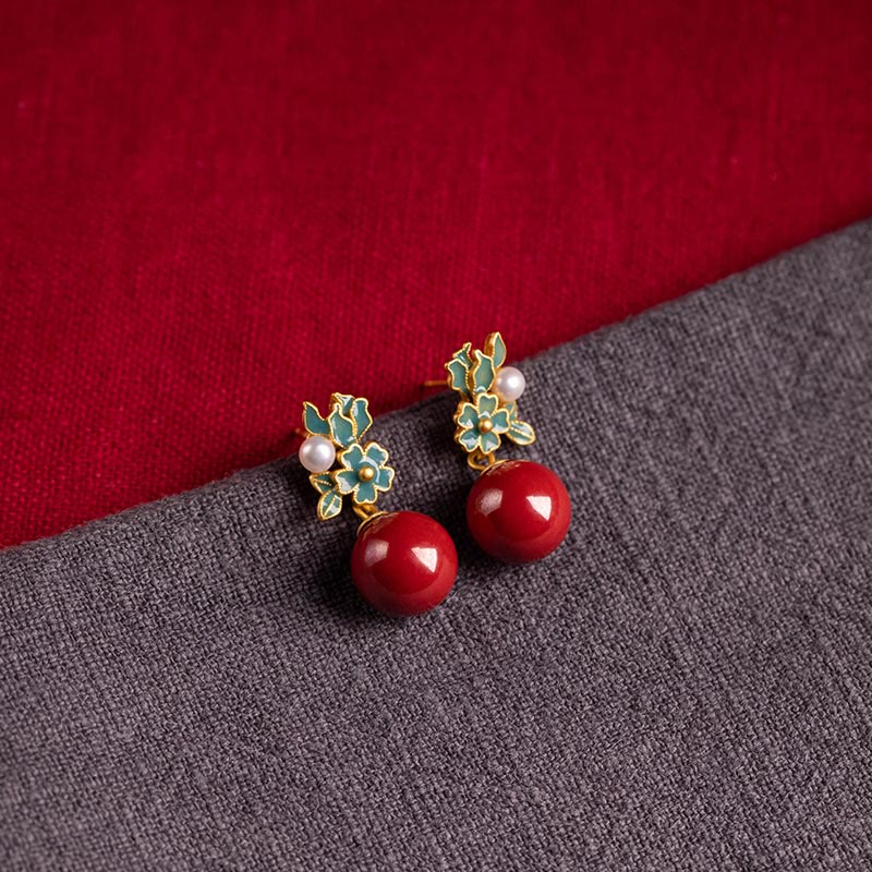Ensemble de colliers de bénédiction en argent sterling 925, or, perles de cinabre