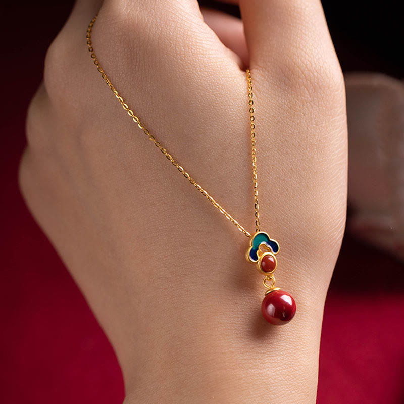 Ensemble collier, bague et boucles d'oreilles en argent sterling 925, or, cinabre et agate rouge