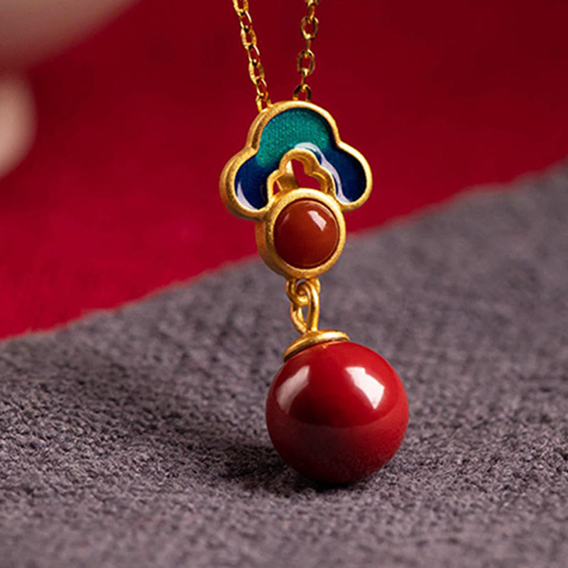 Ensemble collier, bague et boucles d'oreilles en argent sterling 925, or, cinabre et agate rouge