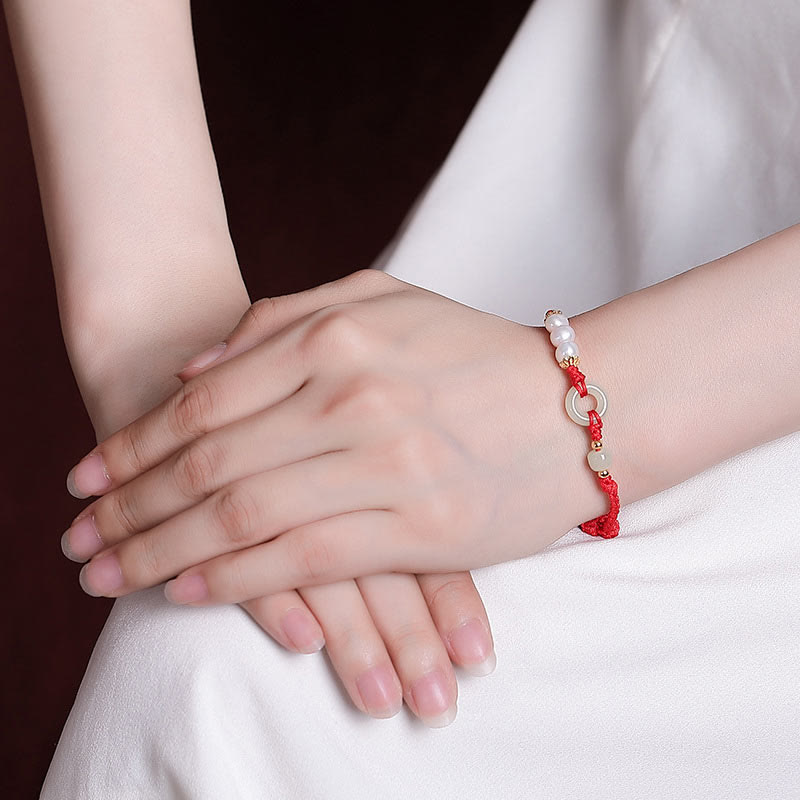 Bracelet boucle de paix en argent sterling 925 plaqué or et jade Hetian