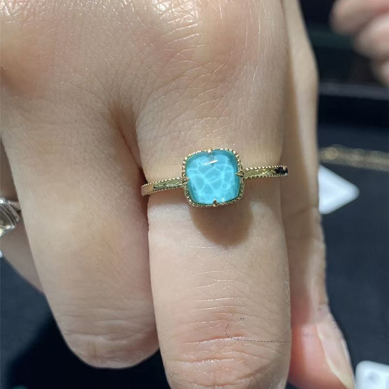 Parure de bijoux de protection en argent sterling 925 plaqué or avec turquoise