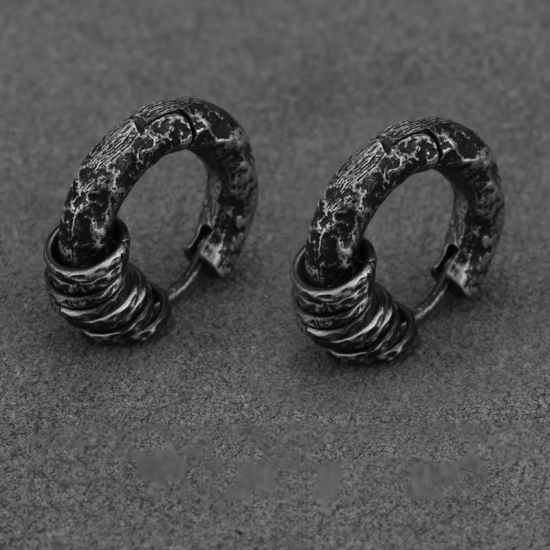Boucles d'oreilles spirituelles de protection martelées à la main en argent sterling 925
