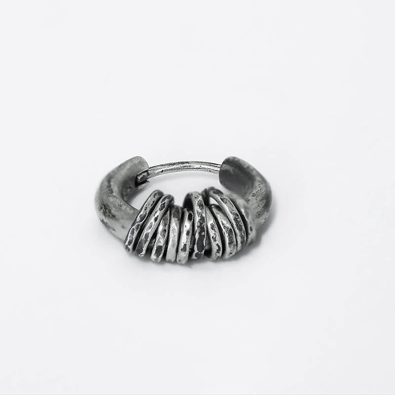 Boucles d'oreilles spirituelles de protection martelées à la main en argent sterling 925