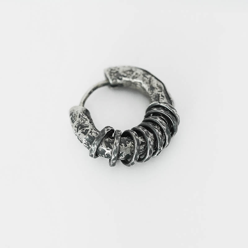 Boucles d'oreilles spirituelles de protection martelées à la main en argent sterling 925