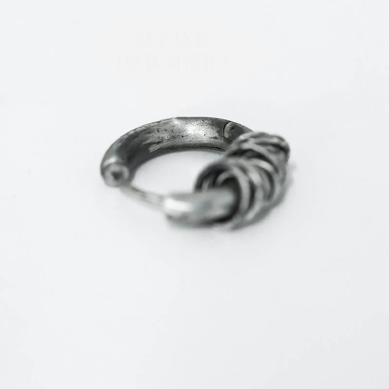 Boucles d'oreilles spirituelles de protection martelées à la main en argent sterling 925