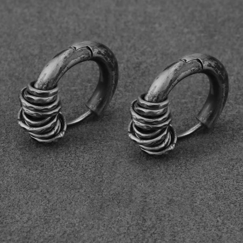 Boucles d'oreilles spirituelles de protection martelées à la main en argent sterling 925