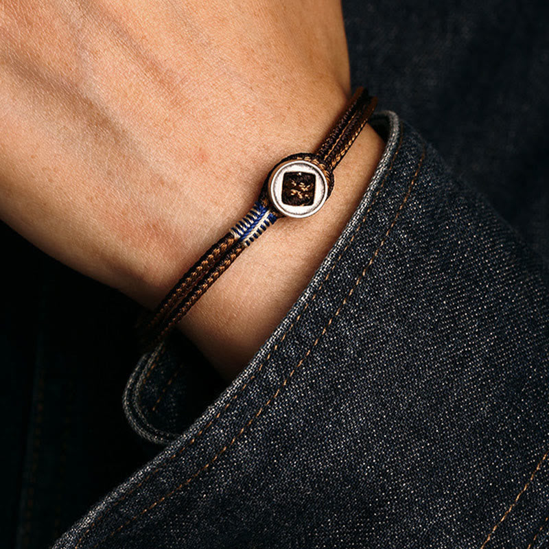 Bracelet tressé de protection fait main en argent sterling 925