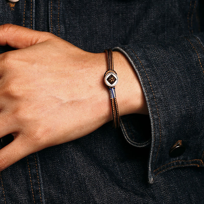 Bracelet tressé de protection fait main en argent sterling 925